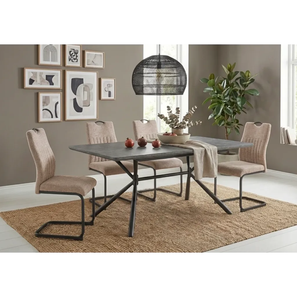 [PACK115] PACK TABLE EXT. ANNE+4 CHAISES MAWI (Beige)
