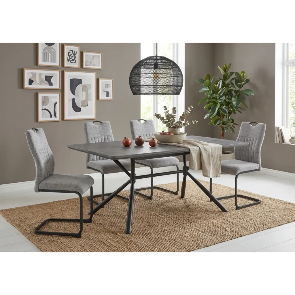 [ANNE024] TABLE ANNE AVEC PIED NOIR EXTENSIBLE 160/200