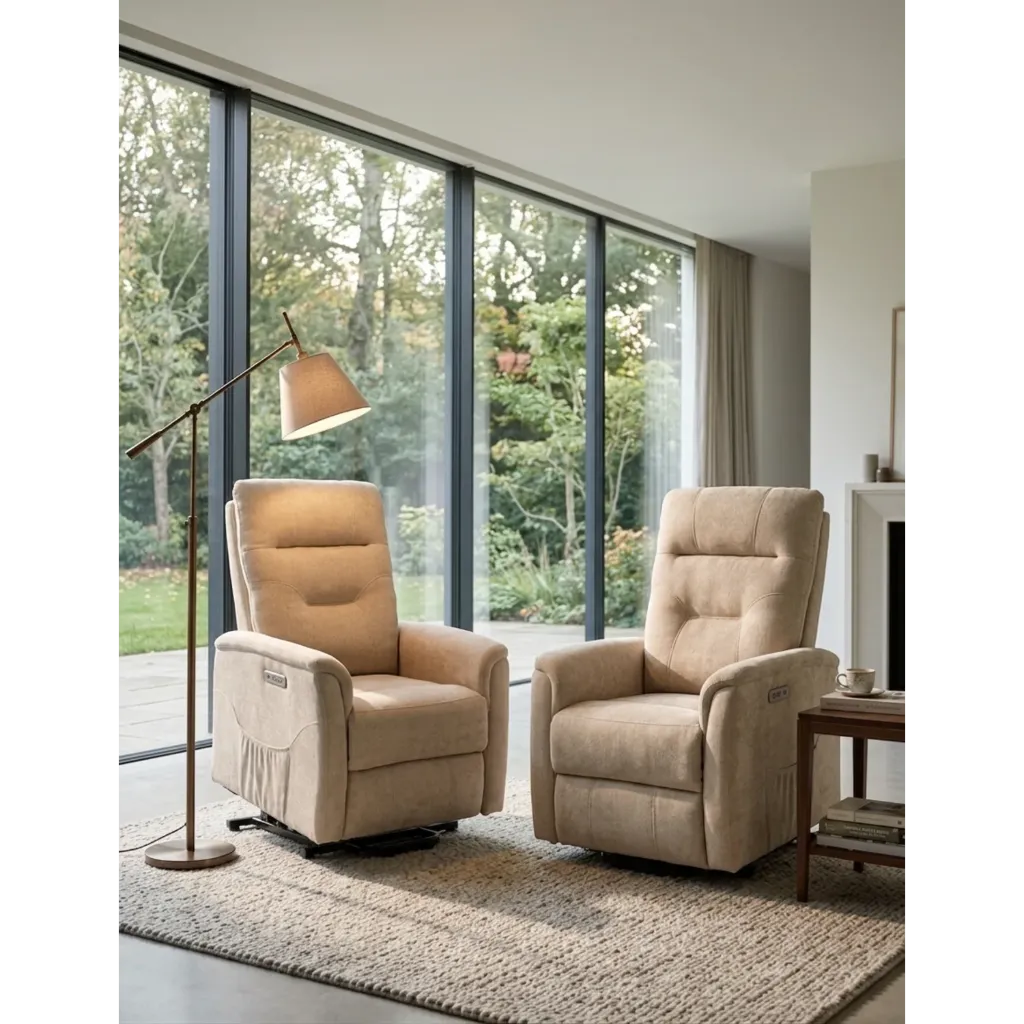 [ATLA381] ATLAS SILLON RELAX POWER LIFE 2  MOTORES Y RUEDAS MH (Beige)