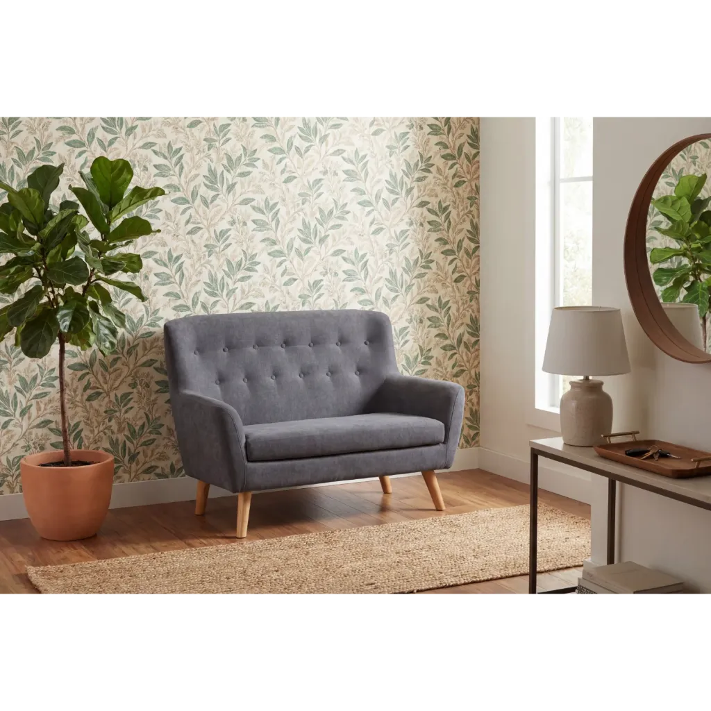 [LISB043] CANAPÉ LISBOA 2 PLACES 125X73X90 (Gris)